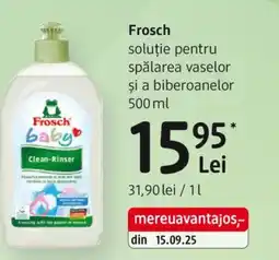 DM Frosch soluţie pentru spălarea vaselor şi a biberoanelor Ofertă