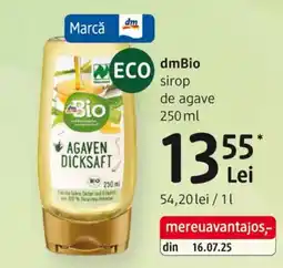 DM DmBio sirop de agave Ofertă