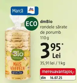 DM DmBio rondele sărate de porumb Ofertă