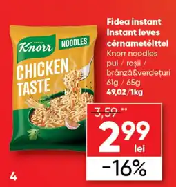 PROFI Fidea instant Instant leves cérnametélttel Knorr noodles Ofertă