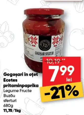Gogosari în oțet Ecetes pritaminpaprika Legume Fructe Buzău sferturi
