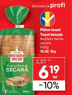 PROFI Pâine toast Toast kenyér Brutăria Veche secara Ofertă