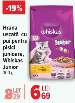 Carrefour Market Hrană uscată cu pui pentru pisici junioare, Whiskas Junior Ofertă