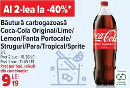 Carrefour Market Băutură carbogazoasă Coca-Cola Original/Lime/ Lemon/Fanta Portocale/ Struguri/Para/Tropical/Sprite Ofertă