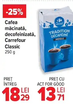 Carrefour Market Cafea măcinată, decofeinizată, Carrefour Classic Ofertă