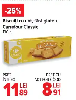 Carrefour Market Biscuiți cu unt, fără gluten, Carrefour Classic Ofertă