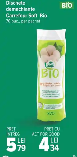 Carrefour Market Dischete demachiante Carrefour Soft Bio Ofertă
