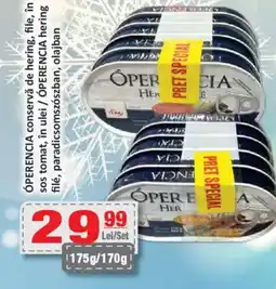 CBA ÓPERENCIA conservă de hering, file, în sos tomat, în ulei Ofertă