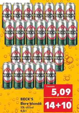 Kaufland BECK'S Bere blondă 5% alcool Ofertă