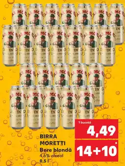 Kaufland BIRRA MORETTI Bere blondă 4,6% alcool Ofertă
