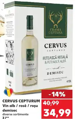 Kaufland CERVUS CEPTURUM Vin alb / rosé / roșu demisec diverse sortimente Ofertă