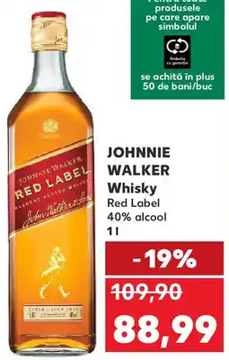 Kaufland JOHNNIE WALKER Whisky Red Label 40% alcool Ofertă