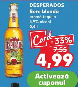 Kaufland DESPERADOS Bere blondă aromă tequila 5,9% alcool Ofertă