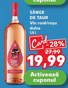 Kaufland SÂNGE DE TAUR Vin rosé/roşu dulce Ofertă