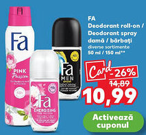Kaufland FA Deodorant roll-on / Deodorant spray damă / bărbaţi Ofertă