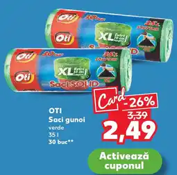 Kaufland OTI Saci gunoi verde Ofertă