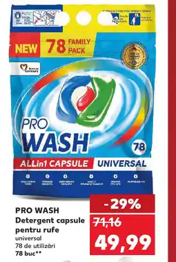 Kaufland PRO WASH Detergent capsule pentru rufe Ofertă