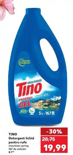 Kaufland TINO Detergent lichid pentru rufe mountain spring 167 de utilizări Ofertă