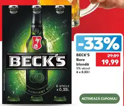 Kaufland BECK'S Bere blondă 5% alcool Ofertă