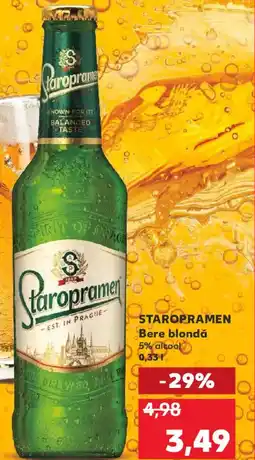 Kaufland STAROPRAMEN Bere blondă 5% alcool Ofertă