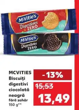 Kaufland MCVITIES Biscuiți digestivi ciocolată neagră fără zahăr 150 g Ofertă