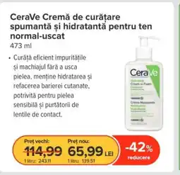Dr.Max CeraVe Cremă de curățare spumantă și hidratantă pentru ten normal-uscat Ofertă