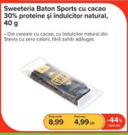 Dr.Max Sweeteria Baton Sports cu cacao 30% proteine şi îndulcitor natural Ofertă