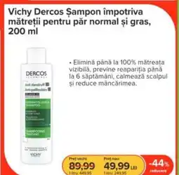 Dr.Max Vichy Dercos Șampon împotriva mǎtreții pentru păr normal şi gras Ofertă