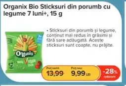 Dr.Max Organix Bio Sticksuri din porumb cu legume 7 luni+ Ofertă