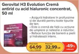 Dr.Max Gerovital H3 Evolution Cremă antirid cu acid hialuronic concentrat Ofertă