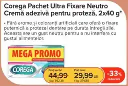 Dr.Max Corega Pachet Ultra Fixare Neutro Cremă adezivă pentru proteză Ofertă
