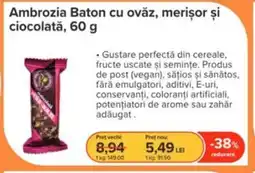 Dr.Max Ambrozia Baton cu ovăz, merișor și ciocolată Ofertă