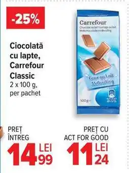 Carrefour Ciocolată cu lapte, Carrefour Classic Ofertă