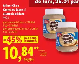 Lidl Mister Choc Cremă cu lapte și alune de pădure Ofertă