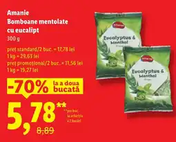 Lidl Amanie Bomboane mentolate cu eucalipt Ofertă