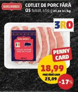 Penny Cotlet de porc fără os, feliat Ofertă