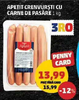 Penny Apetit Crenvurști cu Carne de Pasăre Ofertă