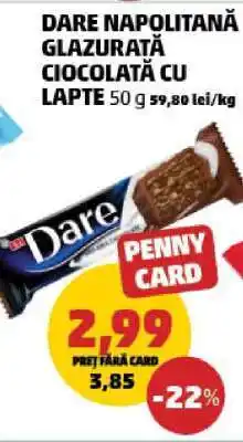 Penny DARE NAPOLITANĂ GLAZURATĂ CIOCOLATĂ CU LAPTE Ofertă