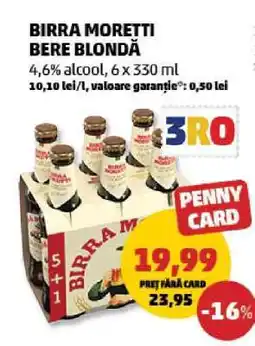 Penny BIRRA MORETTI Bere blondă Ofertă