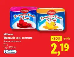 Lidl MILBONA Brânză de vaci, cu fructe Ofertă