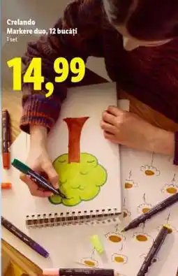 Lidl Crelando Markere duo, 12 bucăți Ofertă