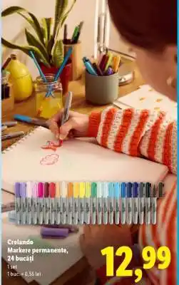 Lidl Crelando Markere permanente, 24 bucăți Ofertă