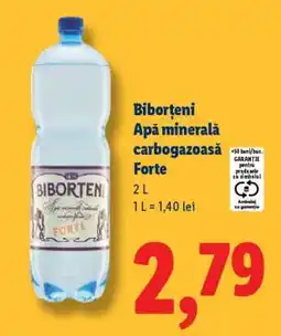 Lidl Biborțeni Apă minerală carbogazoasă Forte Ofertă