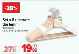 Carrefour Set x 8 umerașe din lemn Ofertă