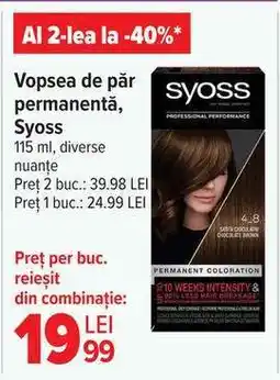 Carrefour Vopsea de păr permanentă Syoss Ofertă