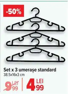 Carrefour Set x 3 umerașe standard Ofertă