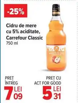 Carrefour Cidru de mere cu 5% aciditate, Carrefour Classic Ofertă