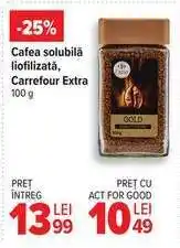 Carrefour Cafea solubilă liofilizată, Carrefour Extra 100 g Ofertă