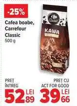 Carrefour Cafea boabe, Carrefour Classic 500 g Ofertă