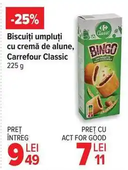 Carrefour Biscuiți umpluți cu cremă de alune, Carrefour Classic Ofertă